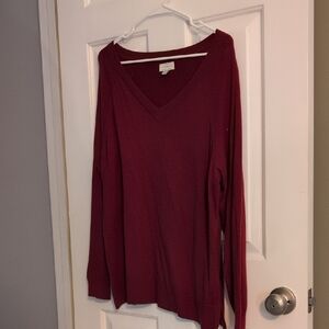 Lucky Brand Wine V-Neck Sweater